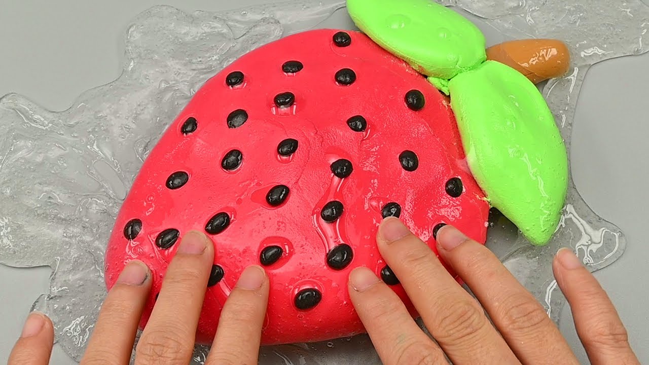 Asmr paper clay strawberry style slime sound fetish