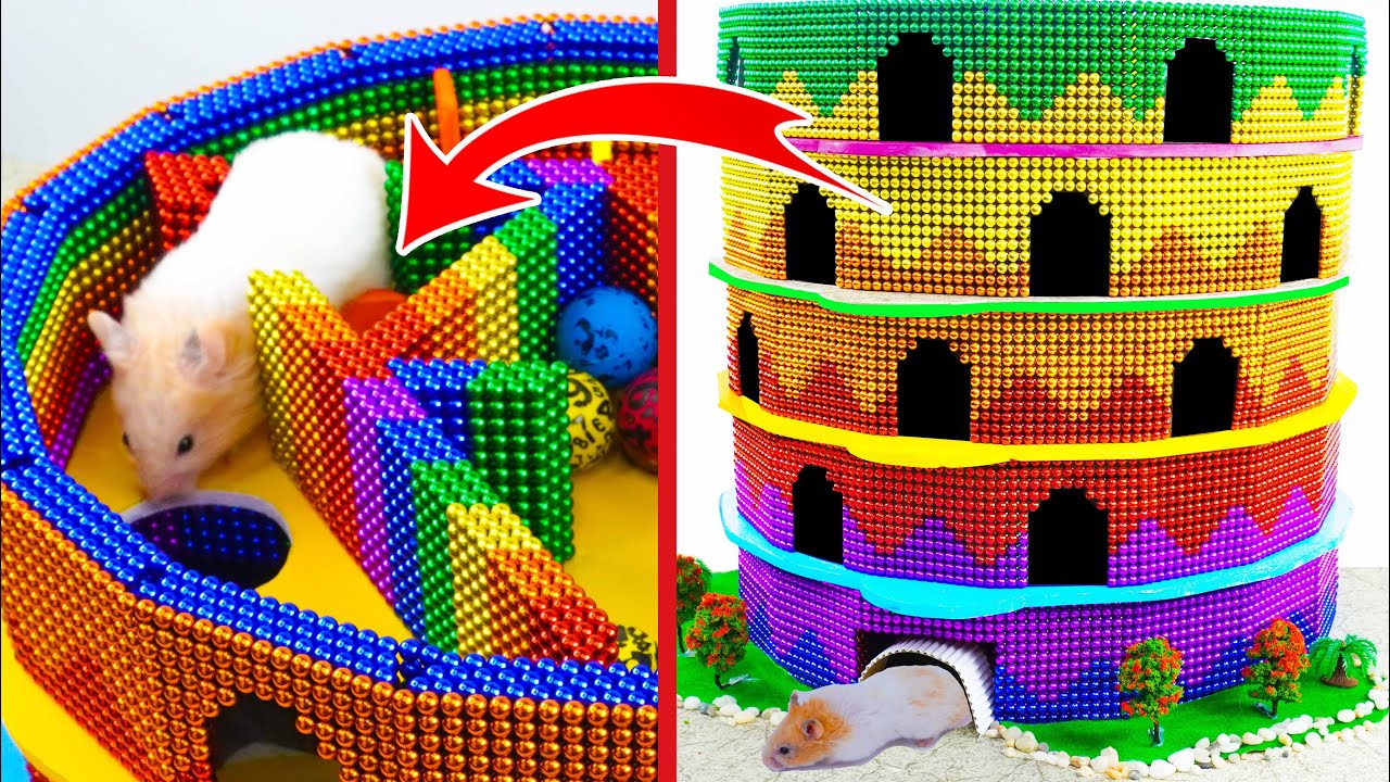 5 Level Maze For Hamsters From Magnetic Balls Satisfying