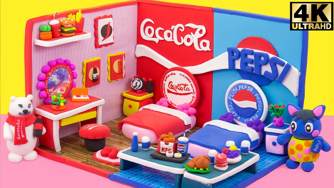 Diy How To Make Amazing Coca Cola & Pepsi Bedroom From Polymer Clay - I'm Filip