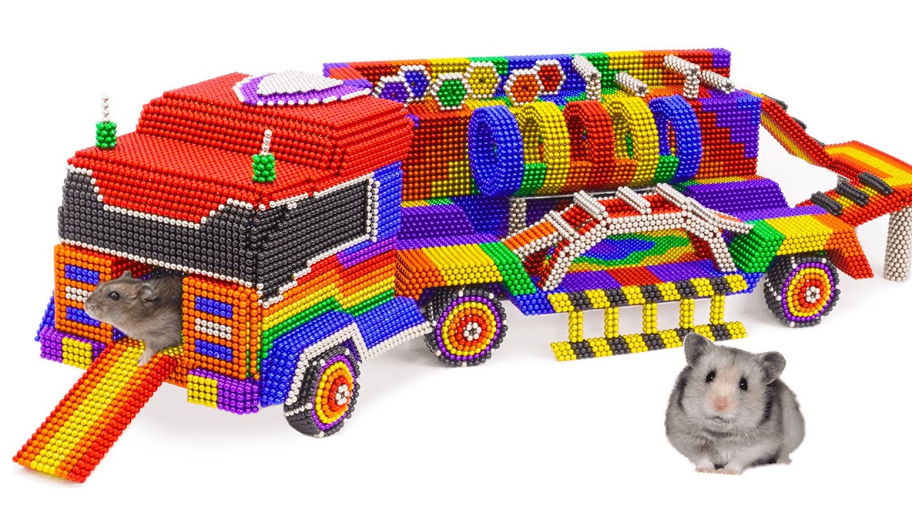 How To Make Playground Truck For Hamster With Magnetic Balls