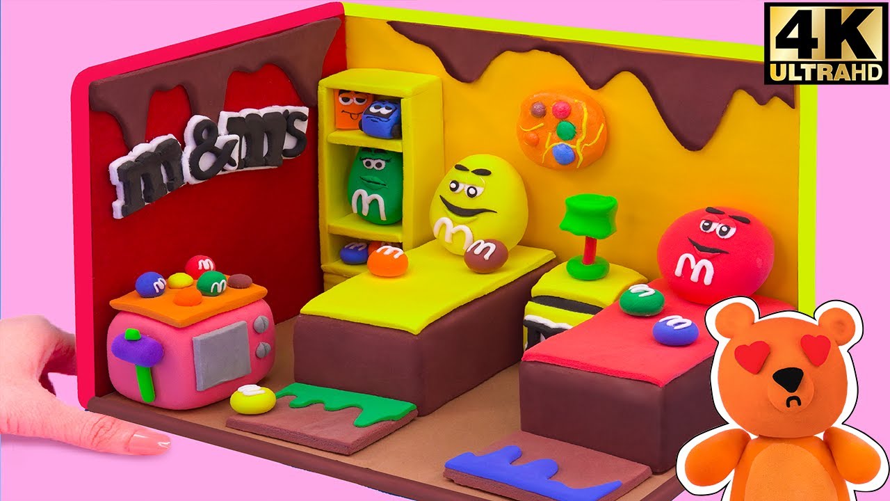 Making M&M Candy Bedroom From Polymer Clay For Kids