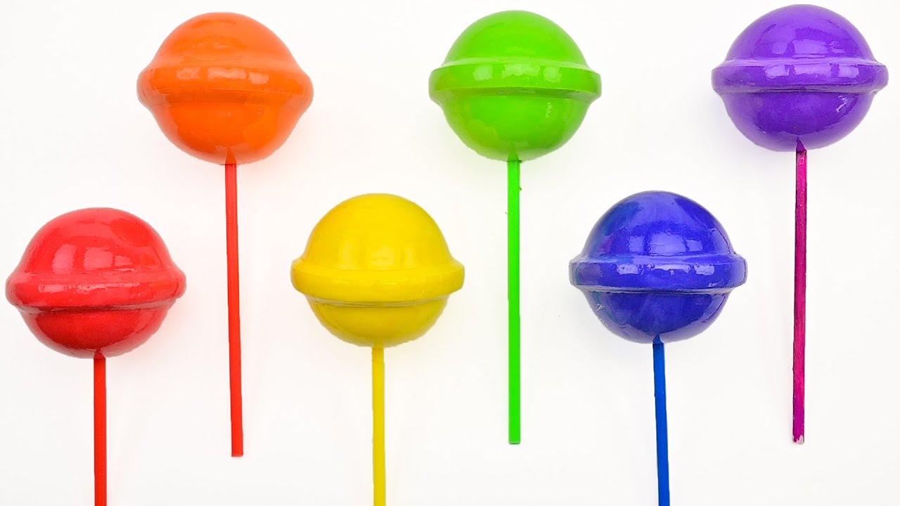 Rainbow Lollipop Candy Stick clay cracking making