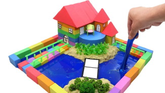 DIY Miniature House #1 - How To Build Villa has Swimming Pool with Kinetic Sand - Zic Zic
