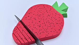 Very Satisfying and Relaxing Kinetic Sand ASMR with Strawberry Fruit