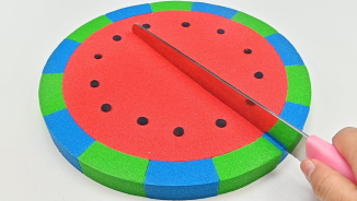 Satisfying Video l Kinetic Sand Watermelon Fruit Cutting ASMR #3