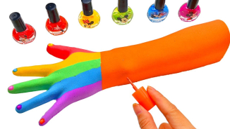 How to make arm w nail polish With kinetic sand Cutting ASMR