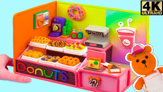 Making Colorful Donut Shop From Polymer Clay For Kids